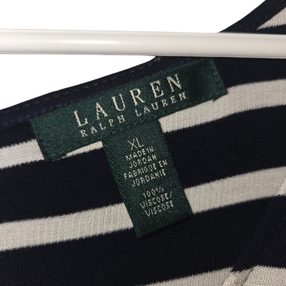 Ralph Lauren Black and White Striped Midi Dress - Picture 4 of 6